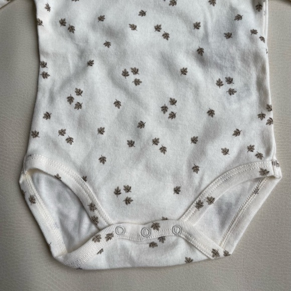 Zara Baby Cotton Leaf Print Onesie Size 1-3 month - Picture 3 of 9